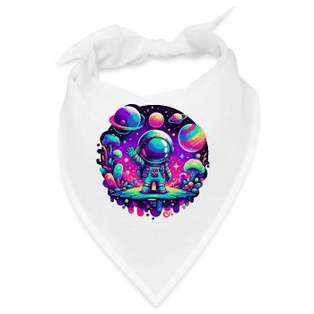 Kleiner Astronaut Pink – Magenta-Dschungel - Bandana - Weiß - Vorne
