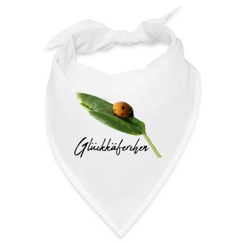 Glückskäferchen Marienkäfer Glücksbringer - Bandana - Weiß - Vorne