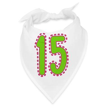 15. 15 JAHRE. 15. JAHRESTAG. 15-JÄHRIGES JUBILÄUM. - Bandana - Weiß - Vorne