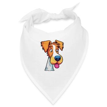 Foxterrier Glatte Hunderasse Karikatur Kawaii Illust - Bandana - Weiß - Vorne