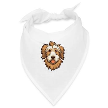 Katalanischer Schäferhund Hunderasse Cartoon Kawaii Illustra - Bandana - Weiß - Vorne