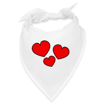 HERZ. HERZ. HERZ. KÜSSEN. SCHMATZEN. KÜSST. - Bandana - Weiß - Vorne