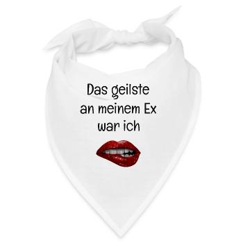 Das Geilste an meinem Ex war ich - Rote Lippen - Bandana - Weiß - Vorne