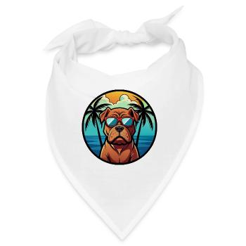 Französisch Bordeaux Mastiff Hunderasse Cartoon Strand - Bandana - Weiß - Vorne