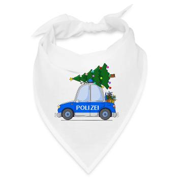Polizeiauto Weihnachten - Bandana - Weiß - Vorne