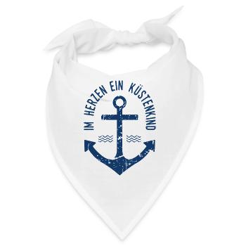 Im Herzen ein Küstenkind - Bandana - Weiß - Vorne