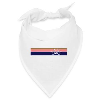 Rennrad - Retro - 3 farbiger Hintergrund - Bandana - Weiß - Vorne