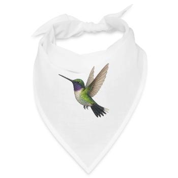 Smaragd-Kolibri mit violettem Glanz - Bandana - Weiß - Vorne
