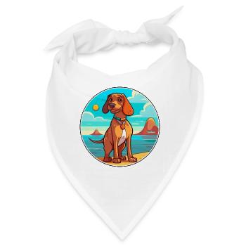 Magyar Agar Hund Rasse Cartoon Kawaii Clipart Hund - Bandana Dreieckstuch - Weiß - Vorne