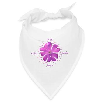 pink flower pink blossoms - Bandana - Weiß - Vorne