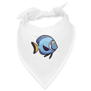 Kaiser Kaiserfisch Cartoon Kawaii Illustration - Bandana - Weiß - Vorne