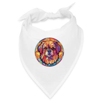 Tibetische Spaniel-Hunderasse Aquarell-Illustration - Bandana - Weiß - Vorne