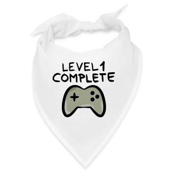 Level 1 complete 1 Geburtstag Spielkonsole - Bandana - Weiß - Vorne