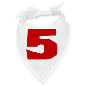 5. 5 JAHRE. 5-JÄHRIGES JUBILÄUM. 5-JÄHRIGES JUBILÄUM. 5. - Bandana - Weiß - Vorne