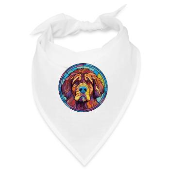 Tibetischer Mastiff Hunderasse Aquarell Illustration - Bandana - Weiß - Vorne