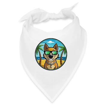 Alano Español Hunderasse Cartoon Sonnenbrille Strand - Bandana - Weiß - Vorne