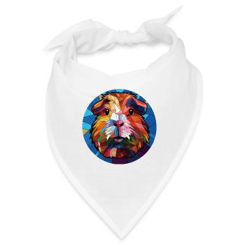 Meerschweinchen Bunte Aquarell-Tierillustration - Bandana - Weiß - Vorne