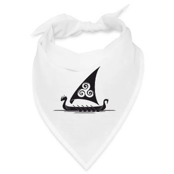 Vikingerschiff Triskel Segel - Bandana - Weiß - Vorne