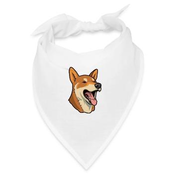 Neuguinea Singende Hunderasse Cartoon Kawaii Illust - Bandana - Weiß - Vorne
