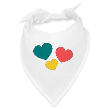 HERZ. HERZ. HERZ. KÜSSEN. SCHMATZEN. KÜSST. - Bandana - Weiß - Vorne