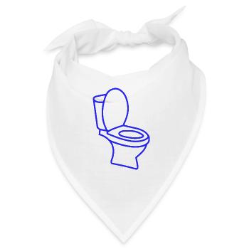 Klo WC Toilette - Bandana - Weiß - Vorne