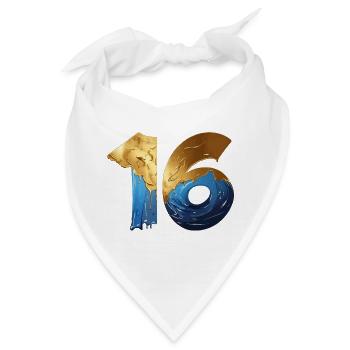 NR. 16 NUMMER 16 COOL 16. GEBURTSTAG - Bandana - Weiß - Vorne
