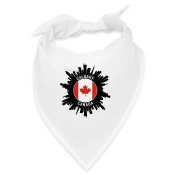 Calgary Skyline Kanada Flagge Reisesouvenir - Bandana - Weiß - Vorne