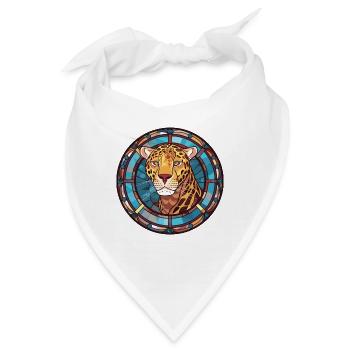 Jaguar Buntes Aquarell Tier Haustier Illustration - Bandana - Weiß - Vorne