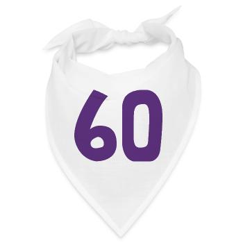 60. 60 JAHRE. 60-JÄHRIGES JUBILÄUM. 60. GEBURTSTAG. - Bandana - Weiß - Vorne