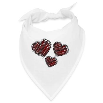HERZ. HERZ. HERZ. KÜSSEN. SCHMATZEN. KÜSST. - Bandana - Weiß - Vorne
