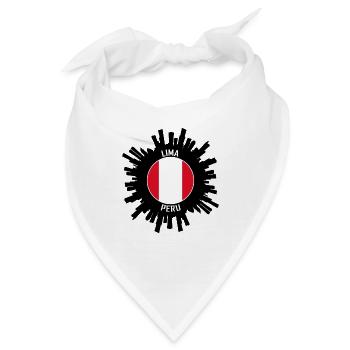 Lima Skyline Peru Flagge Reisesouvenir - Bandana - Weiß - Vorne
