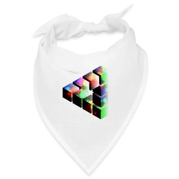 Kuben Lichtspiel Farbrauschen - Bandana - Weiß - Vorne