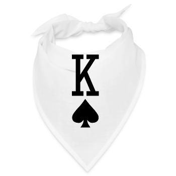 Poker Spielkarte - Pik König - Bandana - Weiß - Vorne