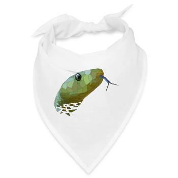 Schlange geometrisch Low Poly - Bandana - Weiß - Vorne