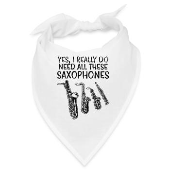 Saxophone Arten - Bandana - Weiß - Vorne