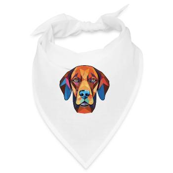 Berger du Languedoc Hunderasse buntes Aquarell - Bandana - Weiß - Vorne
