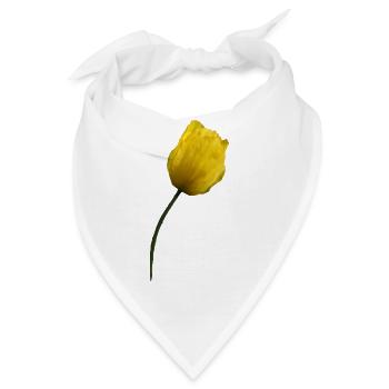 gelber Mohn Klatschmohn Mohnblume - Bandana - Weiß - Vorne