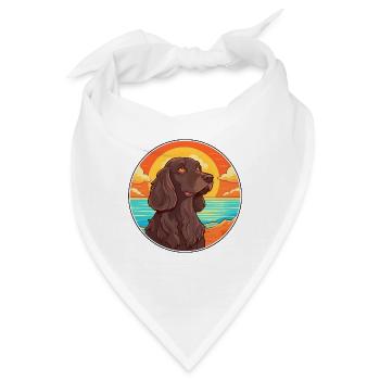 Picardie Spaniel Hund Rasse Cartoon Kawaii Clipart - Bandana - Weiß - Vorne