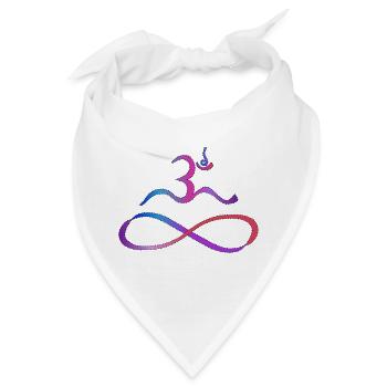 Aum mit Lemniskate dunkle Kontur - Bandana - Weiß - Vorne