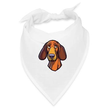 Lettische Jagdhunderasse Cartoon Kawaii Illustration - Bandana - Weiß - Vorne