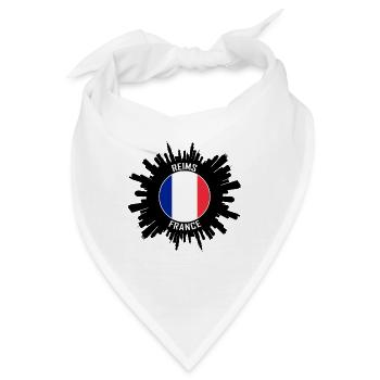 Reims Skyline Frankreich Flagge Reise-Souvenir - Bandana - Weiß - Vorne