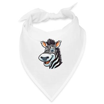 Zebra-Cartoon-Kawaii-Aquarellillustration - Bandana - Weiß - Vorne