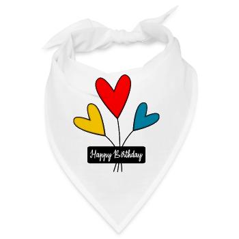 ALLES GUTE ZUM GEBURTSTAG. JAHRESTAG - Bandana - Weiß - Vorne