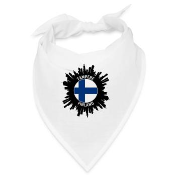 Tampere Skyline Finnland Flagge Reise-Souvenir - Bandana - Weiß - Vorne