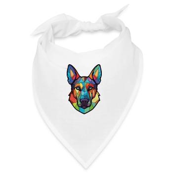 Hokkaido Hunderasse Aquarell Glas Illustration - Bandana - Weiß - Vorne