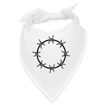 Stacheldraht Kreis Kreisform - Bandana - Weiß - Vorne