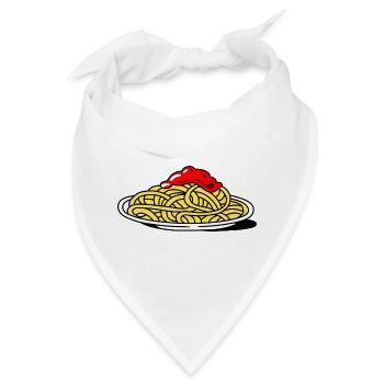 Spaghetti mit Tomaten - Bandana - Weiß - Vorne