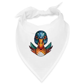 Mandarinenten-bunte Aquarell-Tierkarikatur - Bandana - Weiß - Vorne