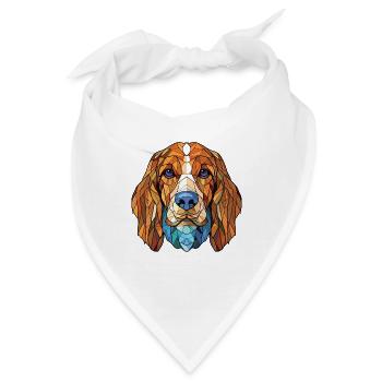 Bosnischer grobhaariger Jagdhund Hunderasse Aquarell - Bandana - Weiß - Vorne