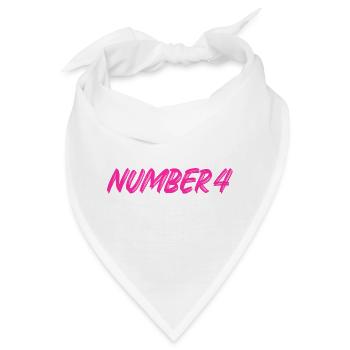 Number 4 - vier - vierter - vierte - 4 - Nummer 4 - Bandana - Weiß - Vorne
